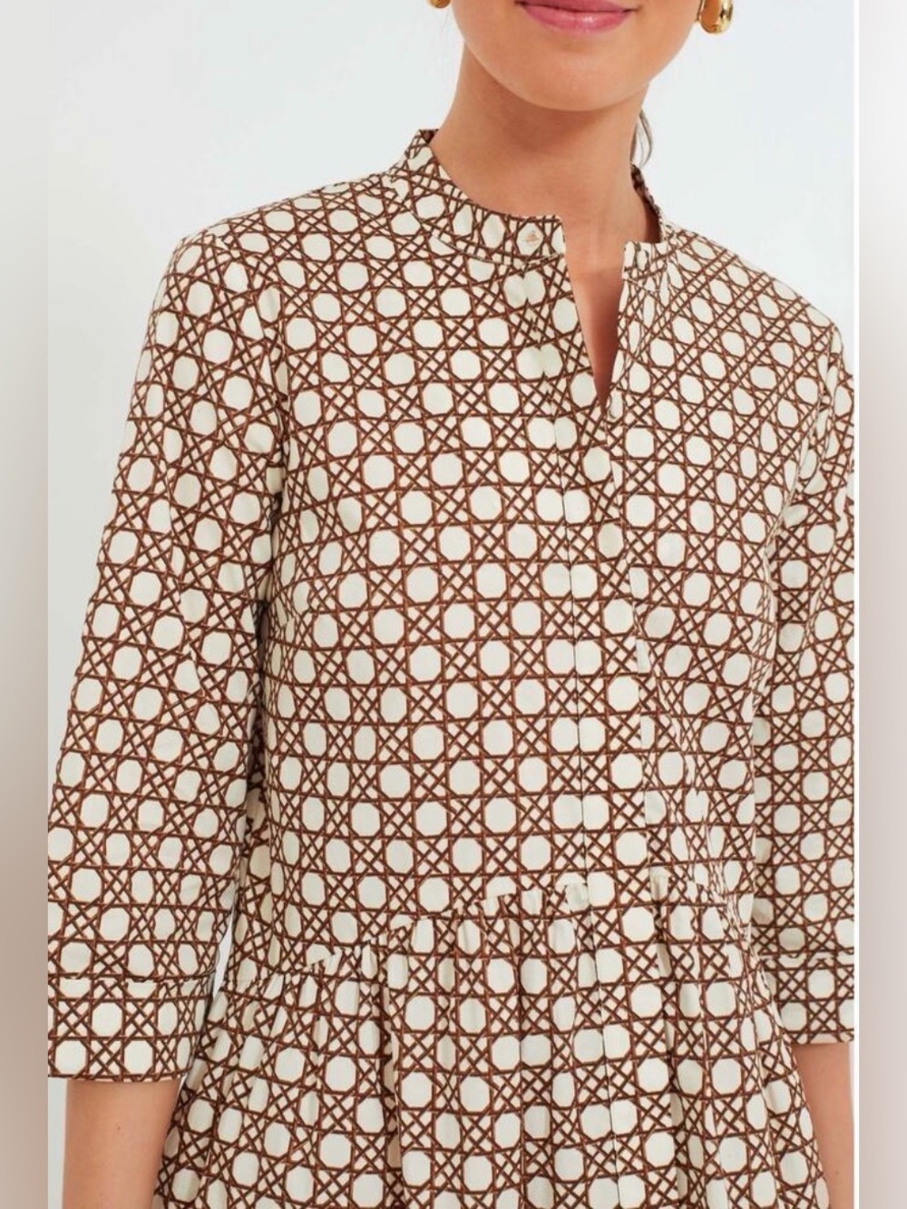 Tuckernuck Dress - Birch Cane Royal Shirtdress, Cotton, Button, Summer, Preppy - Picture 3 of 13